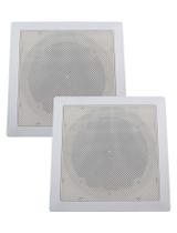 Kit 2 Base Arandela de Teto Quadrada Plastico Fiamon Para Alto Falante 6" Som Ambiente Gesso