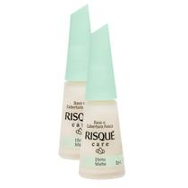 Kit 2 Base e Cobertura Fosca Risqué Care Efeito Matte 8ml Kit 2 Base e Cobertura Fosca Risqué Care Efeito Matte 8ml