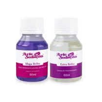 Kit 2 Base Esmalte Tratamento Unhas Extra e Mega Brilho 60ml
