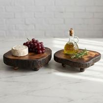 Kit 2 Bases Rústicas Elevadas de Servir Gourmet 26 e 25 cm Kit 2 Bases Rústicas Elevadas de Servir Gourmet 26 e 25 cm