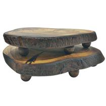 Kit 2 Bases Rústicas Multiuso Madeira Verniz Fosco 22e19cm Kit 2 Bases Rústicas Multiuso Madeira Verniz Fosco 22e19cm