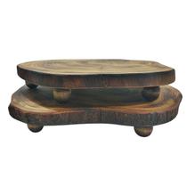 Kit 2 Bases Rústicas Multiuso Madeira Verniz Fosco 25e21cm Kit 2 Bases Rústicas Multiuso Madeira Verniz Fosco 25e21cm