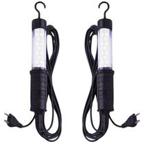 Kit 2 Bastão Luz 12 Led Plug Bivolt AC Pendente Automotivo Garagem Oficina Mecânica Carro Caminhão Camping Barco Pesca