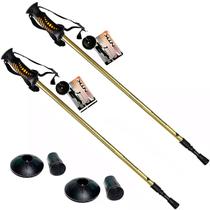 Kit 2 Bastão Retrátil com Amortecedor Dobrável e Leve para Caminhadas e Trilhas Nautika Ntk