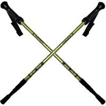 Kit 2 Bastão Trekking Guepardo Alumínio Ajustável Proteção Antishock Dourado Trekking Caminhada