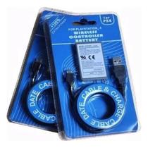 Kit 2 Bat. 2000mah + Cabo Usb Para Controle Ps4 4,5MM