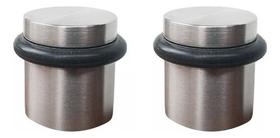 Kit 2 Batedor Amortecedor De Porta Inox Padrão Hotel 3cm