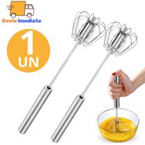 Kit 2 Batedor De Ovos Clara Neve Fouet Misturador Mixer Semi Automático Manual Giratório Profissiona
