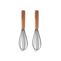 Kit 2 Batedores de Ovos Silicone Bambu 25cm Kit 2 Batedores de Ovos Silicone Bambu 25cm