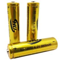 Kit 2 Bateria 18650 LI-ÍON 9800mAh 3,7/4.2 V Lanterna Farol