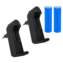 Kit 2 Bateria 18650 Pilha Recarregável Li-Ion 3.7V A 4.2V 2 Kit 2 Bateria 18650 Pilha Recarregável Li-Ion 3.7V A 4.2V 2