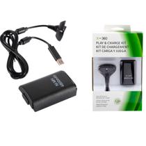 Kit 2 Baterias + 2 Cabo USB Carregador 1.4mts Para Controle Vídeo Game Xbox Play Charge - Feir