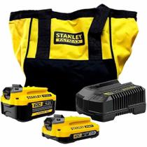 Kit 2 Baterias 20V 2Ah e 4Ah + Carregador bivolt e Bolsa- SCB224CK - Stanley Kit 2 Baterias 20V 2Ah e 4Ah + Carregador bivolt e Bolsa- SCB224CK - Stanley