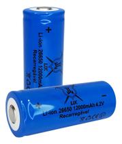 Kit 2 Baterias 26650 12000mAh 4.2V Recarregável Ideal Lanterna Tática Rádio - Envio Rápido