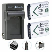 KIT 2 BATERIAS + CARREGADOR Sony NP-BX1 1240mAh para câmera digital e filmadora Sony DSC-RX1, DSC-RX100M2, DSC-HX300, HDR-MV1, HDR-AS15