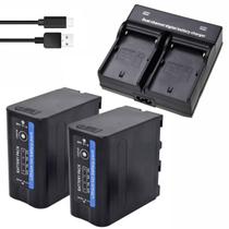 Kit 2 Baterias Com Carregador Duplo para Led Filmadora NP-F980 Kit 2 Baterias Com Carregador Duplo para Led Filmadora NP-F980