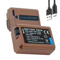 Kit 2 Baterias com USBC NPFW50 MemoryTec compatível com Sony ZVE10, A7S II, A7 II, A7R II, DSCRX10 IV, NEX7