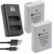 Kit 2 baterias en-el14 + carreg duplo dl en-el14