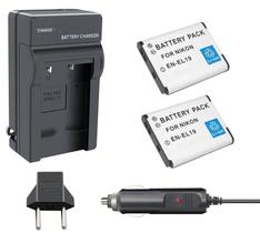 Kit 2 Baterias EN-EL19 + carregador para Nikon Coolpix S100, 3100, 4100, S-3300, S4300