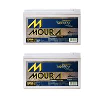 Kit 2 Baterias Estacionária VRLA 12Ah 12V Moura Nobreak - 12MVA-12