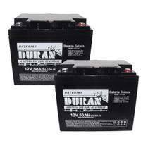 Kit 2 Baterias Estacionárias Duran 50ah 12v VRLA AGM Cadeira de Rodas Bike Elétrica