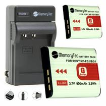 Kit 2 Baterias NP-BG1/FG1 + carregador para câmera digital e filmadora Sony Cyber-shot DSC-H10, DSC-W100, DSC-T20 - Memorytec