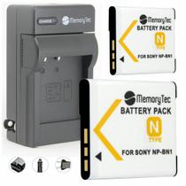Kit 2 Baterias NP-BN1 + carregador para Sony DSC-W10, DSC-WX7, DSC-T110, DSC-TX5, DSC-T99D, DSC-J10 - Memorytec