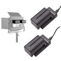 Kit 2 Baterias NP-F750/F770 4400 para Iluminadores e Filmadoras com 2 Carregadores CAR-NPF970