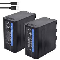 Kit 2 Baterias Np-f980 Usb Para Filmadora Led Monitor 7.4v 10.000mah