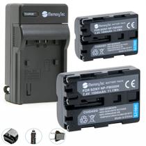Kit 2 Baterias NP-FM500H + carregador para Sony Alpha SLT-A65, SLT-A57, SLT-A77, DSLR-A580, DSLR-A900 - Memorytec