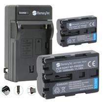 Kit 2 Baterias NP-FM500H + carregador para Sony Alpha SLT-A65, SLT-A57, SLT-A77, DSLR-A580, DSLR-A900