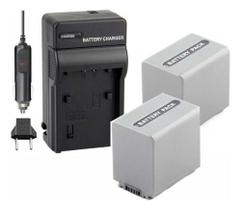 Kit 2 Baterias NP-FP90 MemoryTec + Carregador Compatível com Sony Handycam DCR-HC / DCR-SR / DCR-DVD