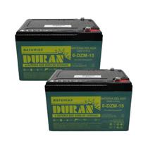 Kit 2 Baterias Selada Gel Ciclo Profundo Duran 15ah 12v 6-dzm-15