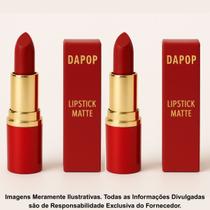 Kit 2 Batom Em Bala Lipstick Matte Cor 6 - Dapop
