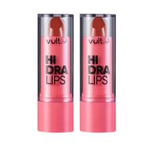 Kit 2 Batom Vult Cremoso Marrom Mascavo Hidra Lips 3,6g