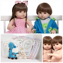 Kit 2 Bebe Reborn Casal Bailarina Girafinha Vários Itens Kit 2 Bebe Reborn Casal Bailarina Girafinha Vários Itens