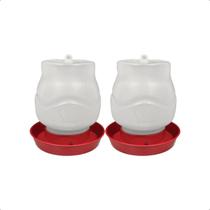 Kit 2 Bebedouro Para Aves Plastico Com Rosca 1,25 litros