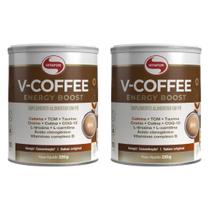 Kit 2 bebida energética v-coffee energy boost - 220g - vitafor