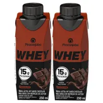 Kit 2 Bebida Láctea Piracanjuba Whey Zero Lactose com 15g de Proteína Chocolate 250ml