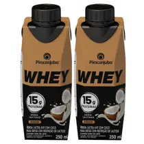 Kit 2 Bebida Láctea Piracanjuba Whey Zero Lactose com 15g de Proteína Coco 250ml