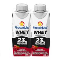 Kit 2 Bebida Láctea Piracanjuba Whey Zero Lactose Frutas Vermelhas 250ml