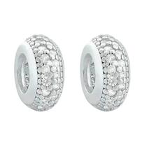 Kit 2 Berloques Separadores com Zircônia Cristal Prata 925