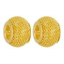 Kit 2 Berloques Separadores Murano Telinha Banhado a Ouro 18k