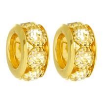 Kit 2 Berloques Separadores Strass Cristal Banhado a Ouro 18k Kit 2 Berloques Separadores Strass Cristal Banhado a Ouro 18k