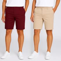 Kit 2 Bermuda Colorida Sarja Jeans Masculino Diversas Cores