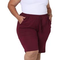 Kit 2 Bermuda Feminina Senhora Plus Verão Viscolycra