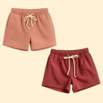 Kit 2 Bermuda Infantil Masculina de Linho com Cordão Conforto Ideal para Passeios e Lazer Kit 2 Bermuda Infantil Masculina de Linho com Cordão Conforto Ideal para Passeios e Lazer
