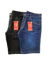 Kit 2 Bermuda Jeans Masculina Elastano Slim