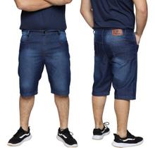 Kit 2 Bermuda Jeans Tradicional Masculina Slim Plus Size Premium Algodão