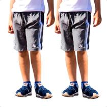 KIT 2 Bermuda Lisa Short Infantil Masculino Tactel com Elastano